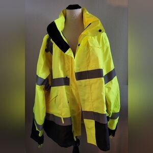 High-Visibility Yellow and Black Safty Jacket